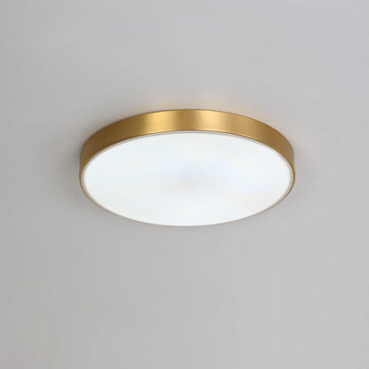 BrassAura | LED-Deckenleuchte – Ultra-dünn, rundes Messingfinish, 3 Farbtemperaturen 3000K–6000K, UL/CE