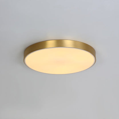 BrassAura | LED-Deckenleuchte – Ultra-dünn, rundes Messingfinish, 3 Farbtemperaturen 3000K–6000K, UL/CE
