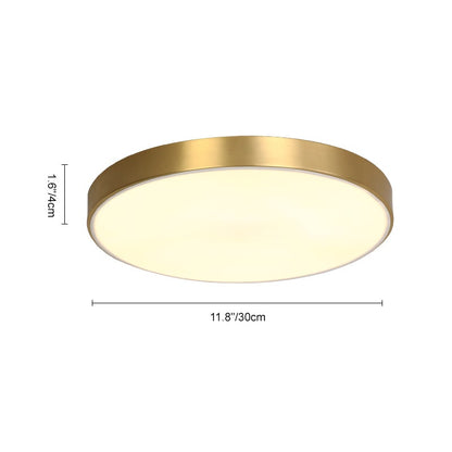 BrassAura | LED-Deckenleuchte – Ultra-dünn, rundes Messingfinish, 3 Farbtemperaturen 3000K–6000K, UL/CE