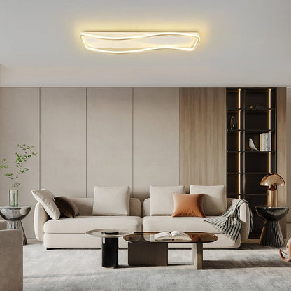 WaveRect | LED-Deckenleuchte – Rechteckige Wellenform, Warmweiß 3000K, modernes Design, UL/CE