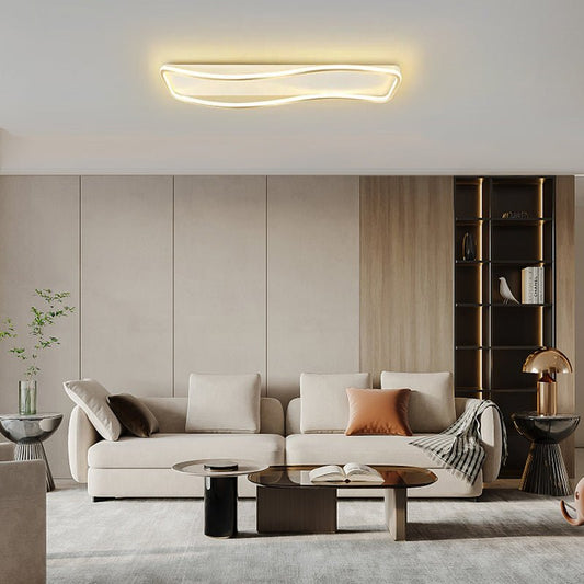 WaveRect | LED-Deckenleuchte – Rechteckige Wellenform, Warmweiß 3000K, modernes Design, UL/CE
