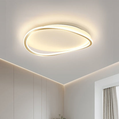 GeoLuma | LED-Deckenleuchte – Stilvolle runde Wohnzimmerlampe, Warmweiß 50W, Metall & Acryl, Ø40cm, UL/CE