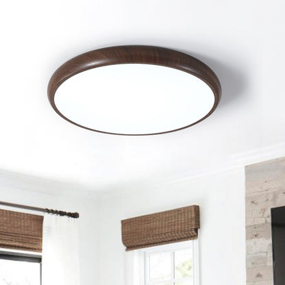 GlanzHolz | LED-Deckenleuchte – Runde Minimalistische Lampe mit Holzfurnier & Acrylabdeckung
