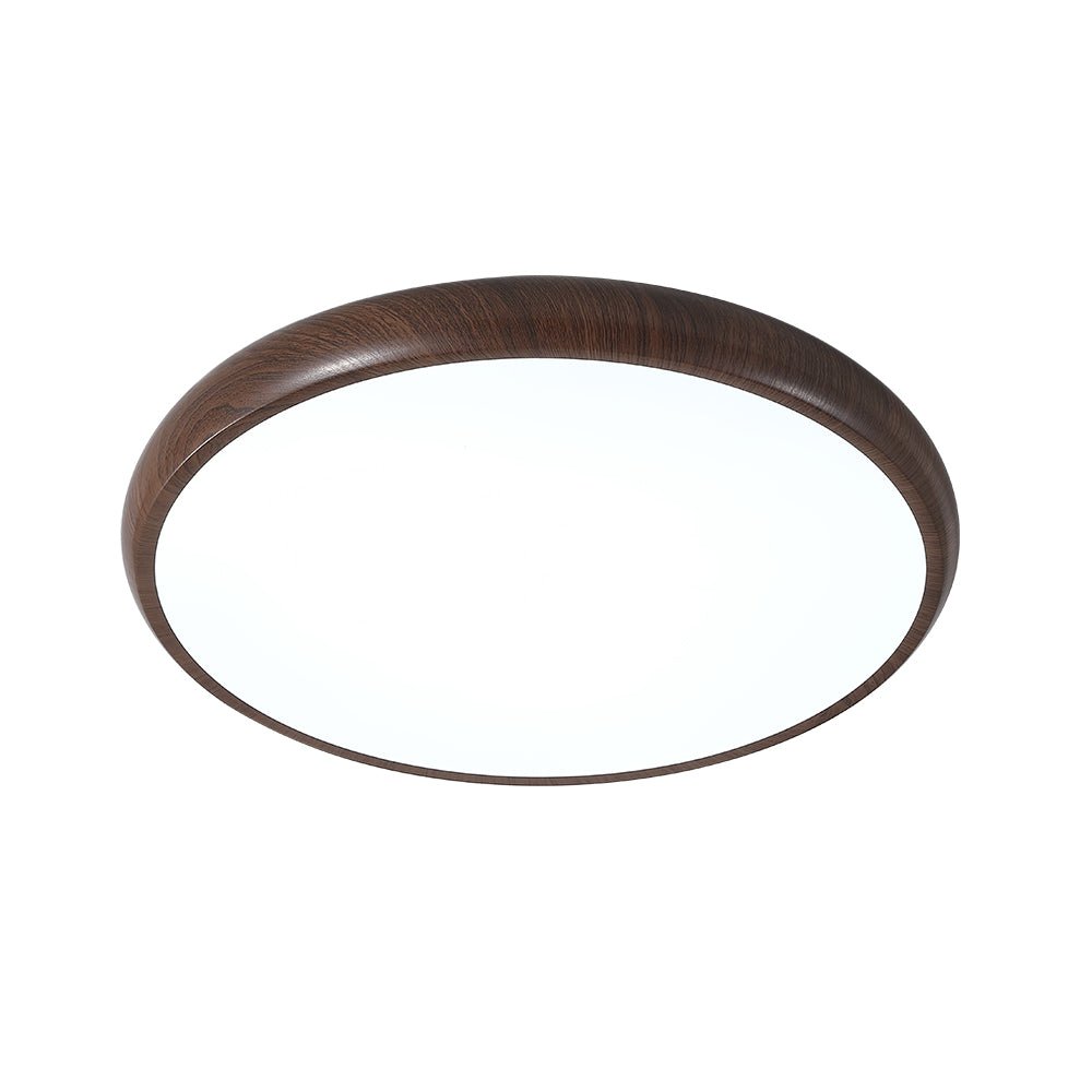 GlanzHolz | LED-Deckenleuchte – Runde Minimalistische Lampe mit Holzfurnier & Acrylabdeckung
