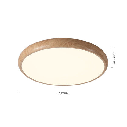 GlanzHolz | LED-Deckenleuchte – Runde Minimalistische Lampe mit Holzfurnier & Acrylabdeckung
