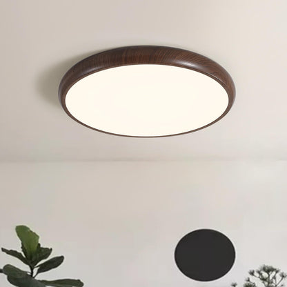 GlanzHolz | LED-Deckenleuchte – Runde Minimalistische Lampe mit Holzfurnier & Acrylabdeckung