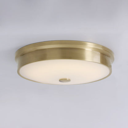 AureoGlass | LED-Deckenleuchte – Runde Glaskuppel mit Goldfinish, 24W, 3000K, Flush-Mount, UL/CE