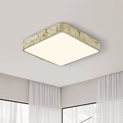 NordFelsen | LED-Deckenleuchte – Quadratisch im Stein-Fels-Design, Wabi-Sabi Stil