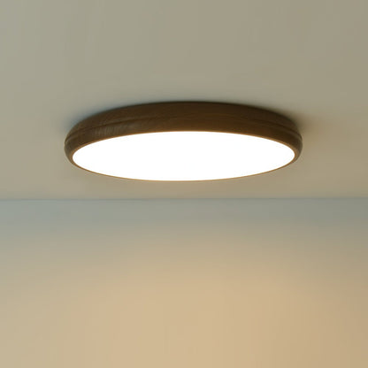 HolzPur | LED-Deckenleuchte – Runde Minimalistische Lampe mit Holzmaserung