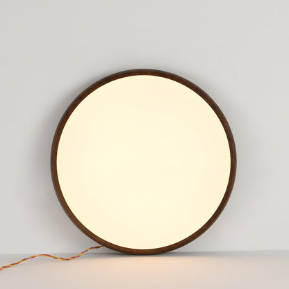 HolzPur | LED-Deckenleuchte – Runde Minimalistische Lampe mit Holzmaserung