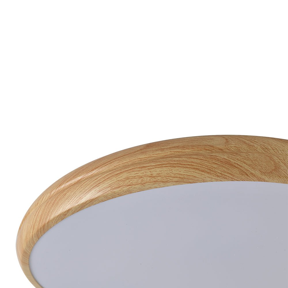 HolzPur | LED-Deckenleuchte – Runde Minimalistische Lampe mit Holzmaserung