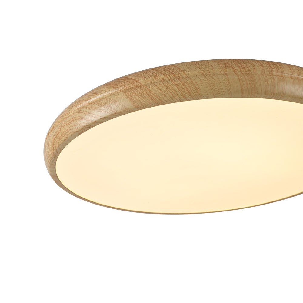 HolzPur | LED-Deckenleuchte – Runde Minimalistische Lampe mit Holzmaserung