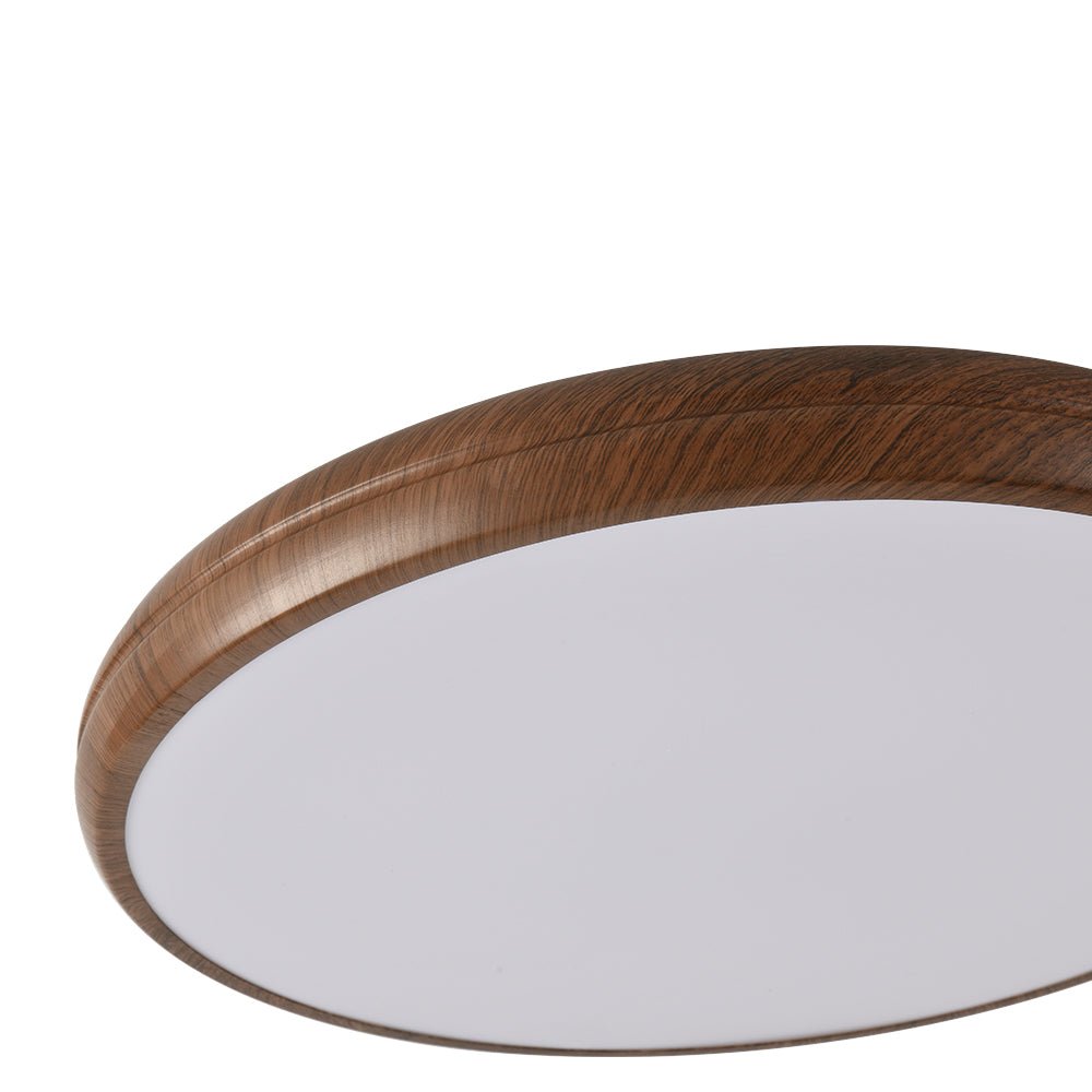 HolzPur | LED-Deckenleuchte – Runde Minimalistische Lampe mit Holzmaserung
