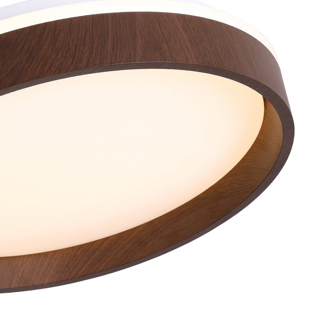 WoodLine | Runde LED-Deckenleuchte in Walnussoptik – Minimalistisches Design