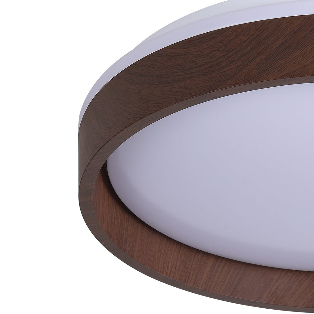 WoodLine | Runde LED-Deckenleuchte in Walnussoptik – Minimalistisches Design