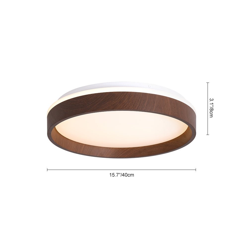 WoodLine | Runde LED-Deckenleuchte in Walnussoptik – Minimalistisches Design