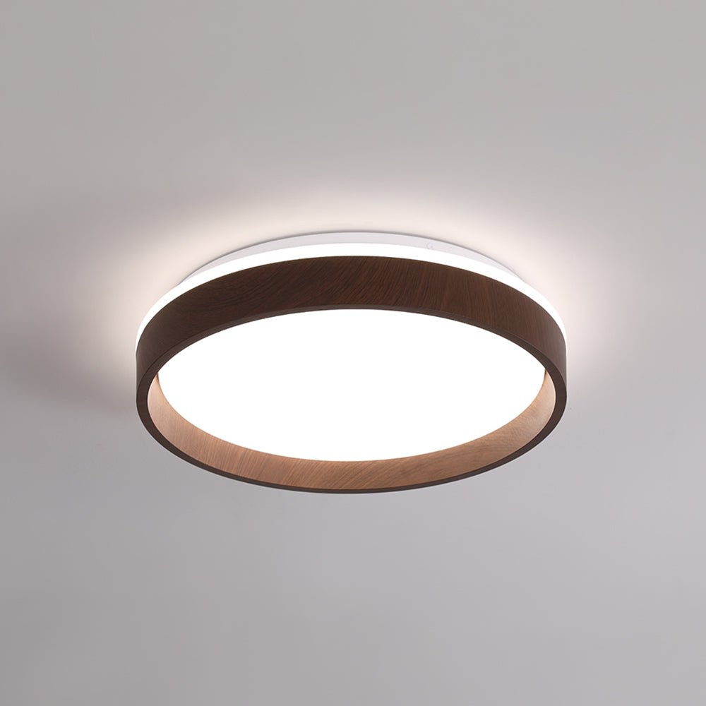 WoodLine | Runde LED-Deckenleuchte in Walnussoptik – Minimalistisches Design