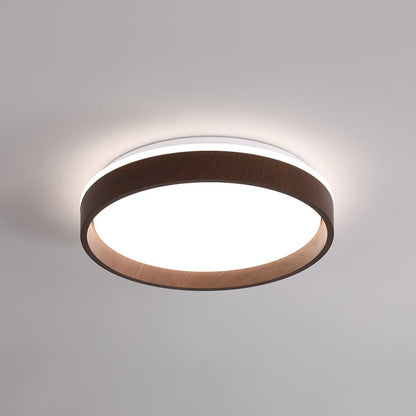 WoodLine | Runde LED-Deckenleuchte in Walnussoptik – Minimalistisches Design