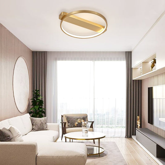 HollowHalo | LED-Deckenleuchte – Rundes hohles Design, Gold/Schwarz-Finish, 32W, 3000K–6000K, UL/CE