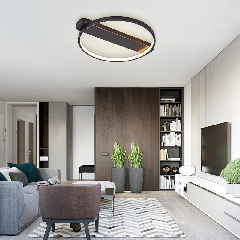 HollowHalo | LED-Deckenleuchte – Rundes hohles Design, Gold/Schwarz-Finish, 32W, 3000K–6000K, UL/CE