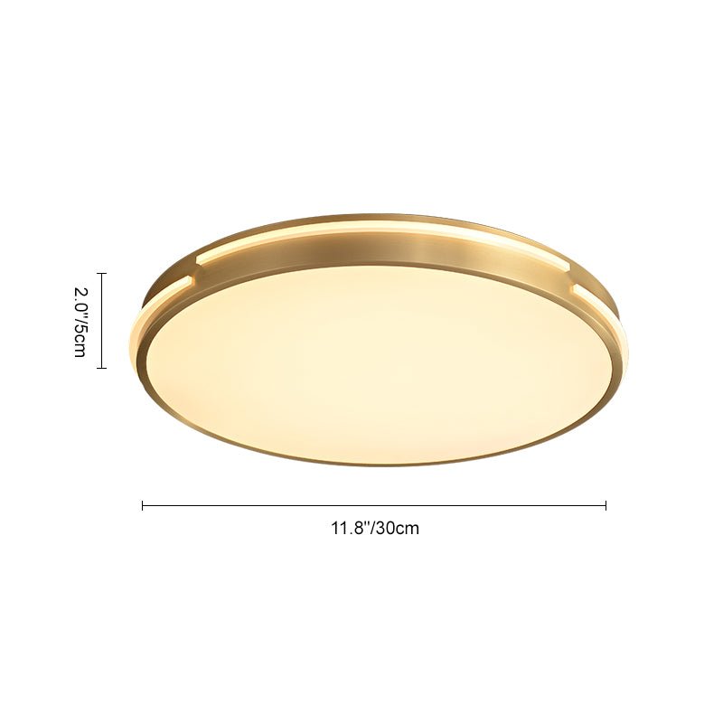 GoldAura | LED-Deckenleuchte – Rundes Design mit Goldfinish & Kupferring, 24W, 3000K–6000K, UL/CE