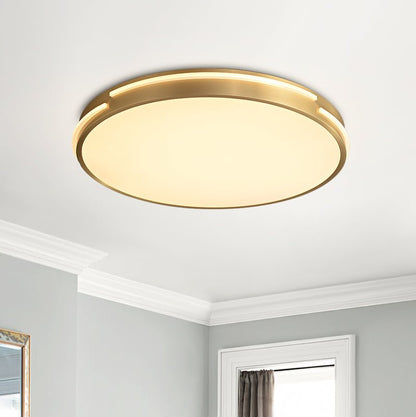 GoldAura | LED-Deckenleuchte – Rundes Design mit Goldfinish & Kupferring, 24W, 3000K–6000K, UL/CE