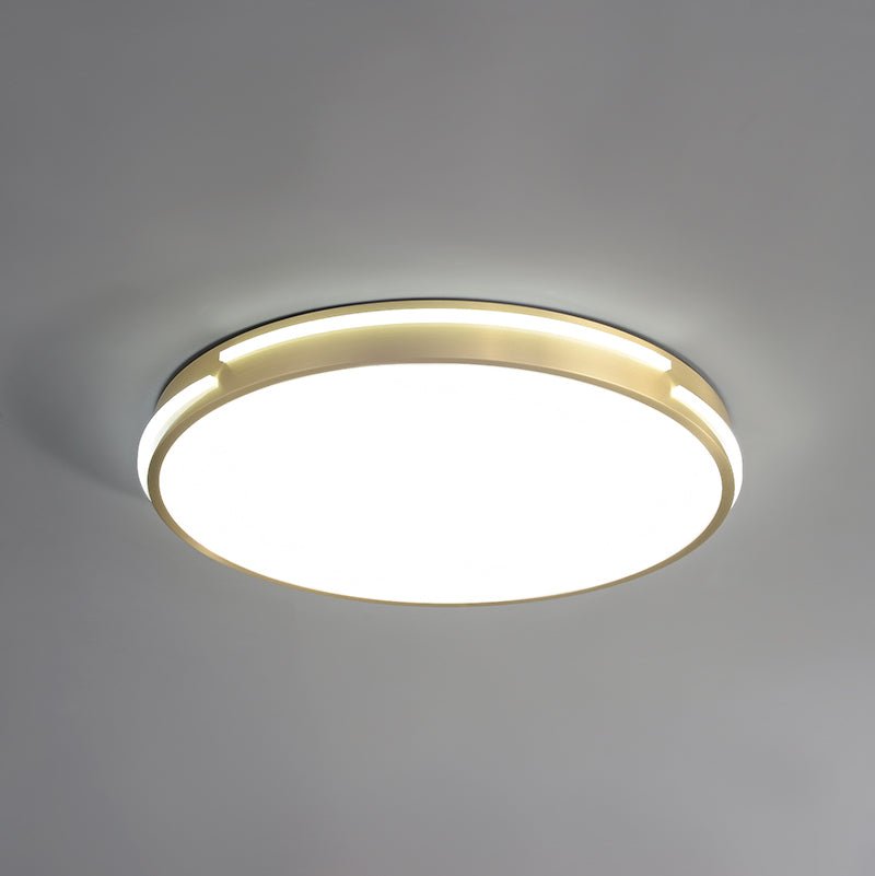 GoldAura | LED-Deckenleuchte – Rundes Design mit Goldfinish & Kupferring, 24W, 3000K–6000K, UL/CE