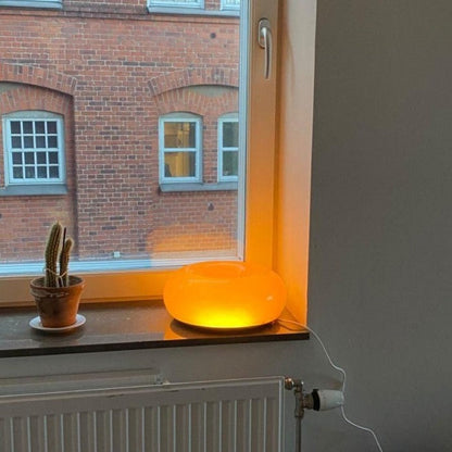 DonutDesign | Minimalistische LED-Lampe – Bauhaus Tisch- & Wandleuchte aus Glas und Metall, Dreifach Dimmbar