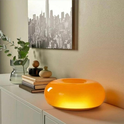DonutDesign | Minimalistische LED-Lampe – Bauhaus Tisch- & Wandleuchte aus Glas und Metall, Dreifach Dimmbar