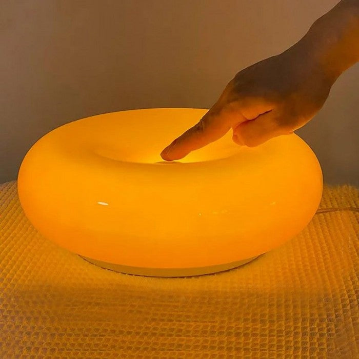 DonutDesign | Minimalistische LED-Lampe – Bauhaus Tisch- & Wandleuchte aus Glas und Metall, Dreifach Dimmbar
