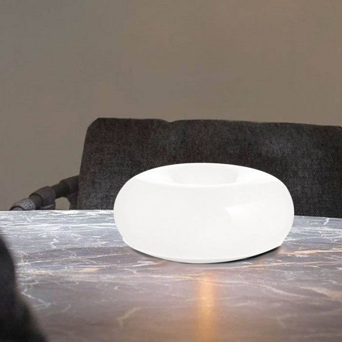 DonutDesign | Minimalistische LED-Lampe – Bauhaus Tisch- & Wandleuchte aus Glas und Metall, Dreifach Dimmbar