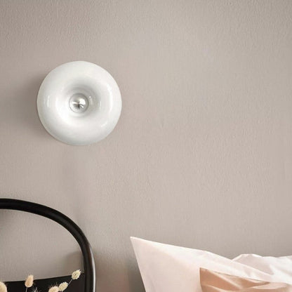 DonutDesign | Minimalistische LED-Lampe – Bauhaus Tisch- & Wandleuchte aus Glas und Metall, Dreifach Dimmbar
