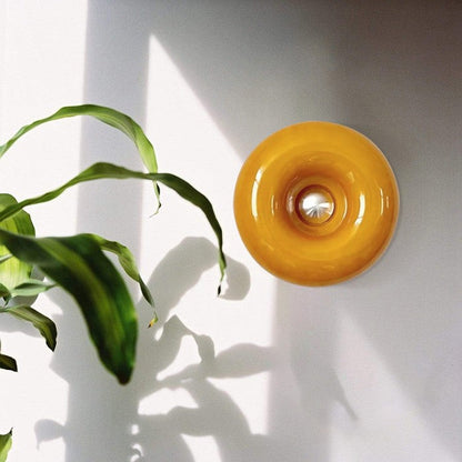 DonutDesign | Minimalistische LED-Lampe – Bauhaus Tisch- & Wandleuchte aus Glas und Metall, Dreifach Dimmbar