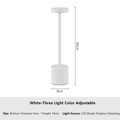 LichtAura | Wiederaufladbare LED Tischlampe mit Touch-Sensor – Einstellbare Farben für gemütliche Atmosphäre,